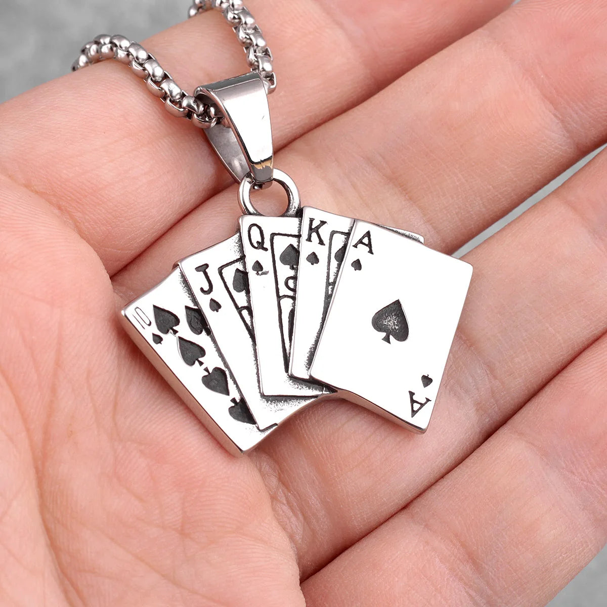 Royal Flush Pendant Necklace