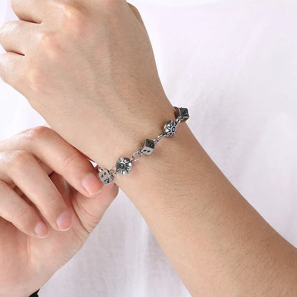 Wager Rose and Dice Charm Bracelet