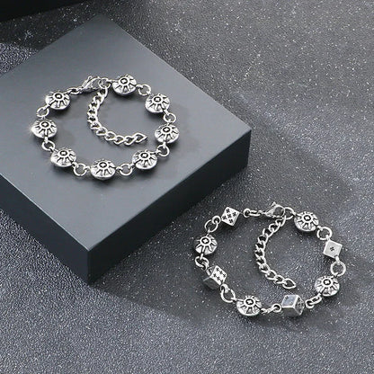 Wager Rose and Dice Charm Bracelet