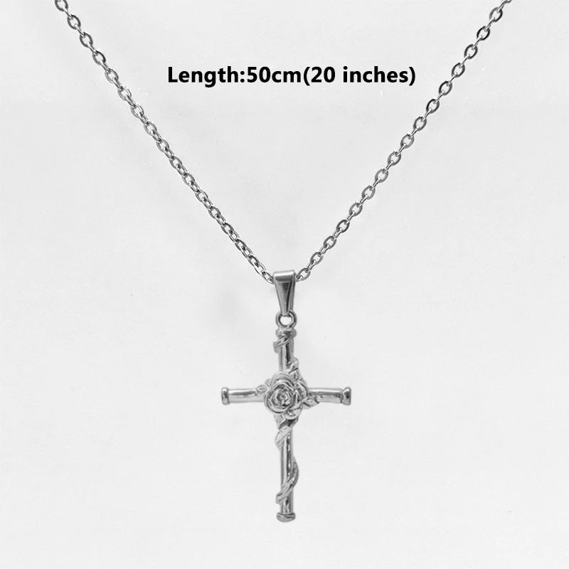 Briar Rose Cross Necklace