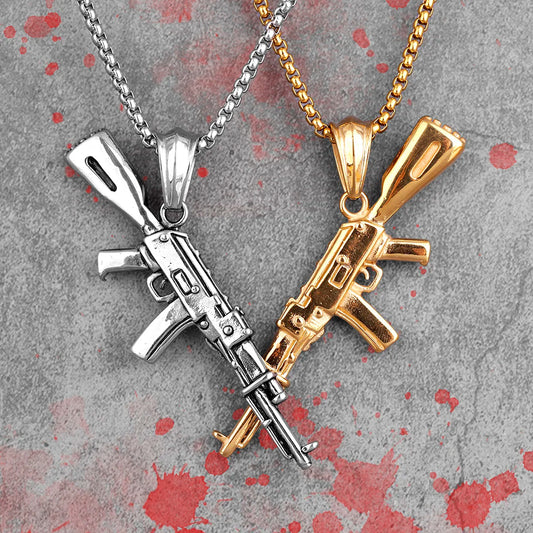 Outlaw Gun Pendant Necklace