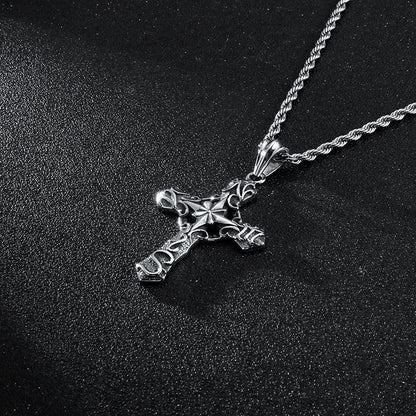 Penitent Twist Chain Cross Necklace
