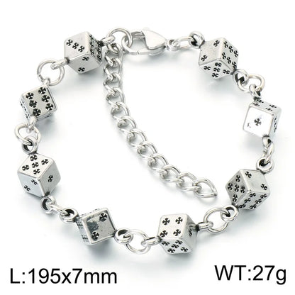 Wager Rose and Dice Charm Bracelet