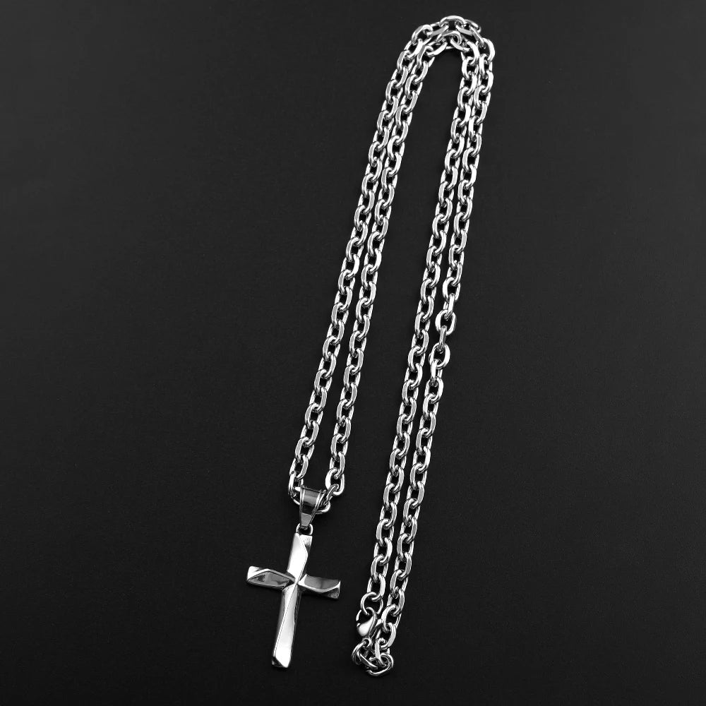 Sanctuary Oval Link Cross Necklace