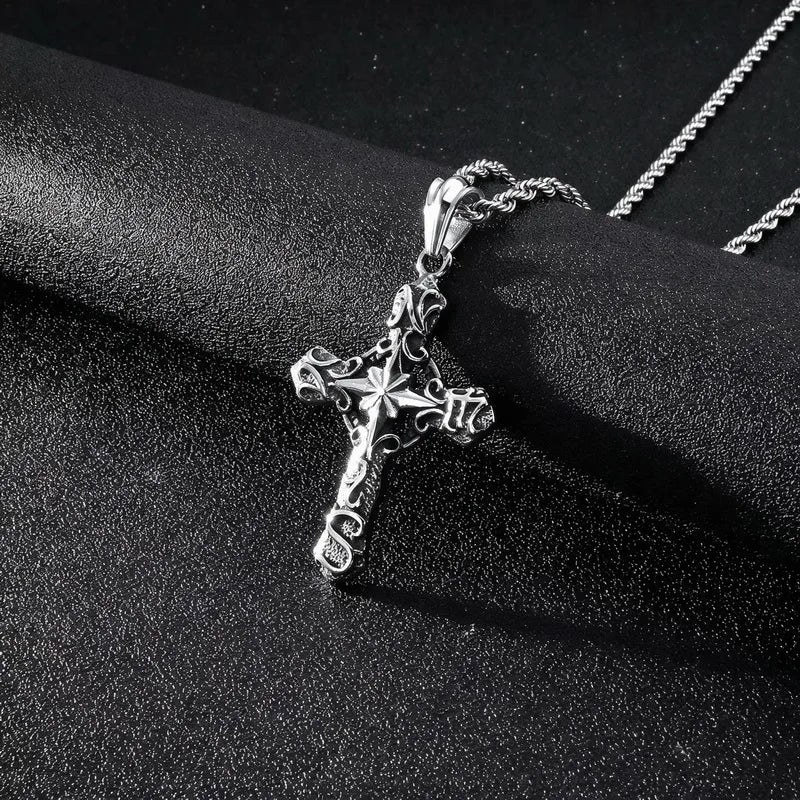Penitent Twist Chain Cross Necklace