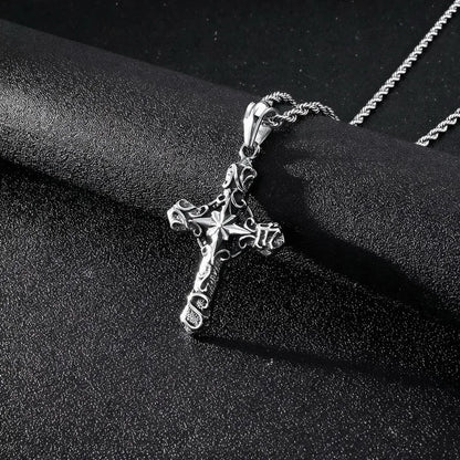 Penitent Twist Chain Cross Necklace