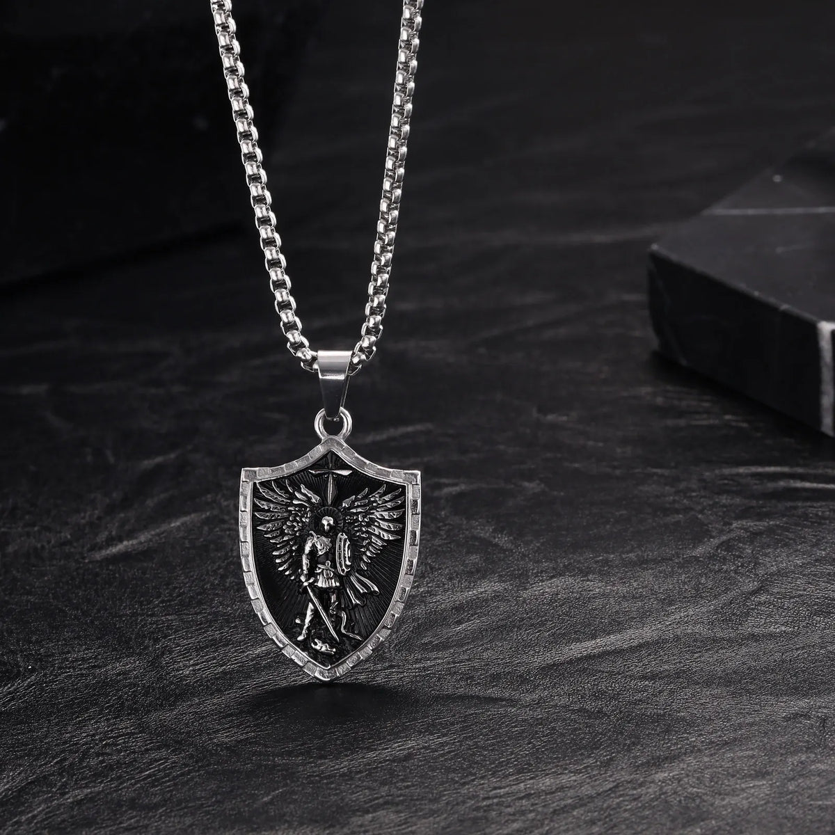 Bulwark Saint Michael Shield Necklace