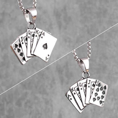 Royal Flush Pendant Necklace
