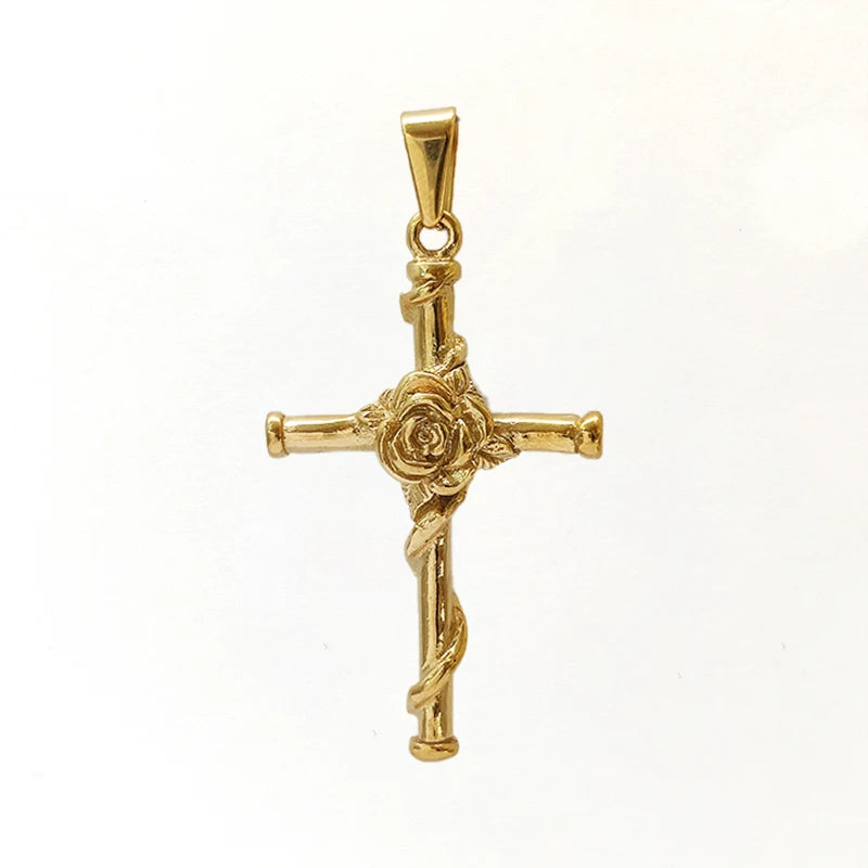Briar Rose Cross Necklace