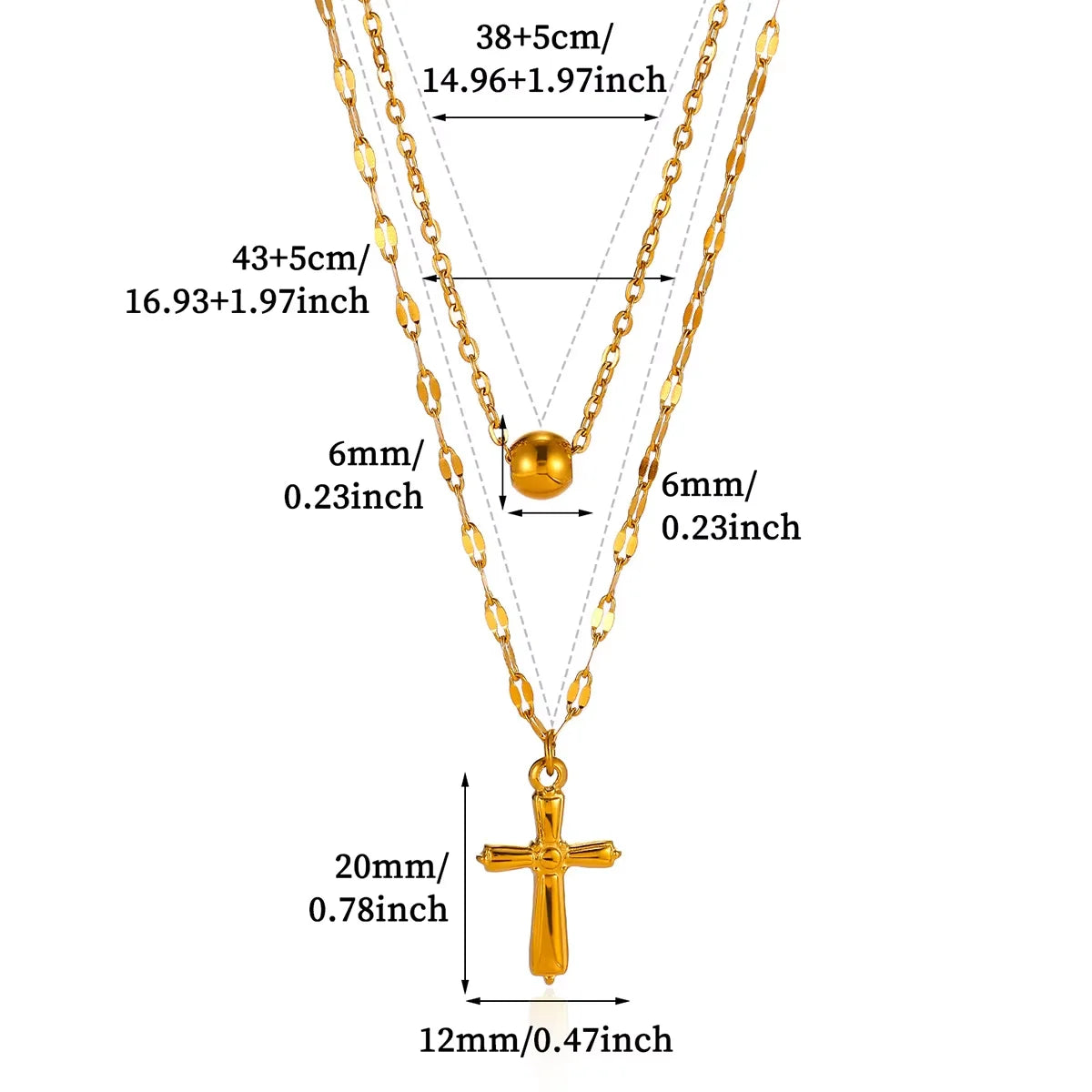 Vesper Cross Pendant Necklace