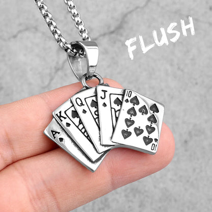 Royal Flush Pendant Necklace
