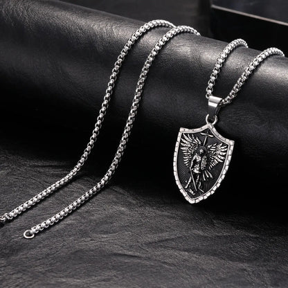Bulwark Saint Michael Shield Necklace