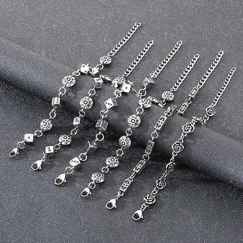 Wager Rose and Dice Charm Bracelet