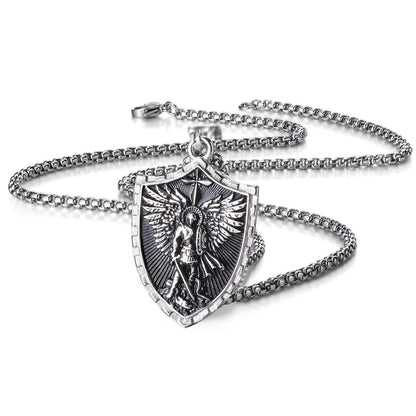 Bulwark Saint Michael Shield Necklace