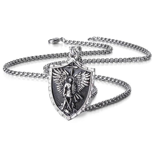 Bulwark Saint Michael Shield Necklace