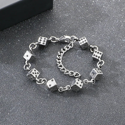 Wager Rose and Dice Charm Bracelet