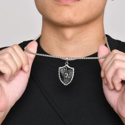 Bulwark Saint Michael Shield Necklace