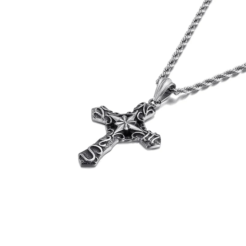 Penitent Twist Chain Cross Necklace