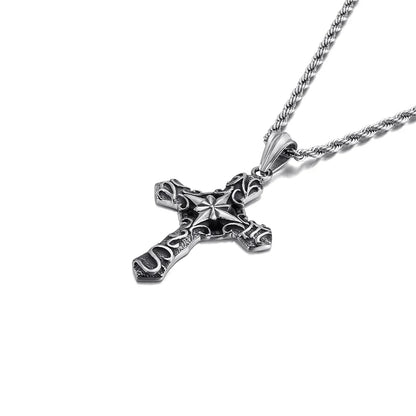 Penitent Twist Chain Cross Necklace