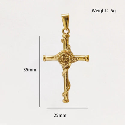 Briar Rose Cross Necklace
