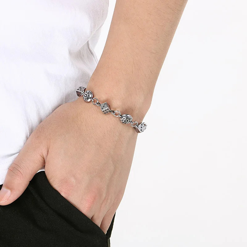 Wager Rose and Dice Charm Bracelet