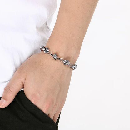 Wager Rose and Dice Charm Bracelet