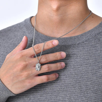 Northstar Hammered Dog Tag Necklace