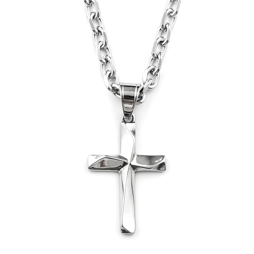 Sanctuary Oval Link Cross Necklace