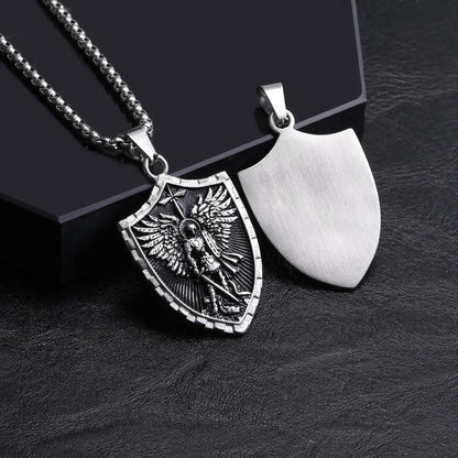 Bulwark Saint Michael Shield Necklace