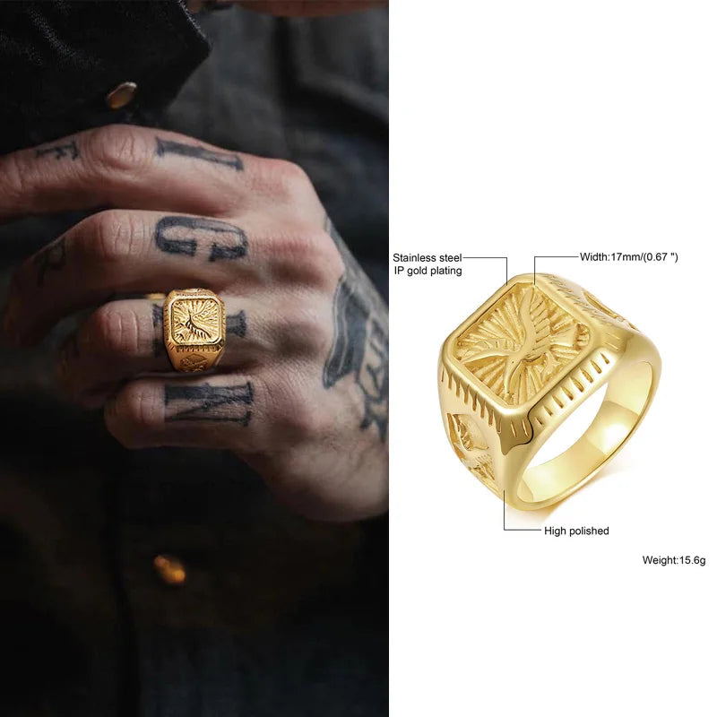 Talon Winged Eagle Signet Ring