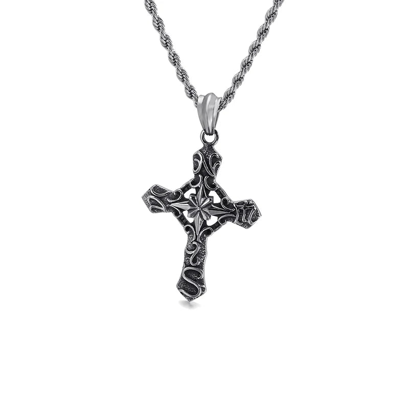 Penitent Twist Chain Cross Necklace