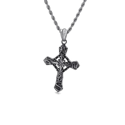 Penitent Twist Chain Cross Necklace