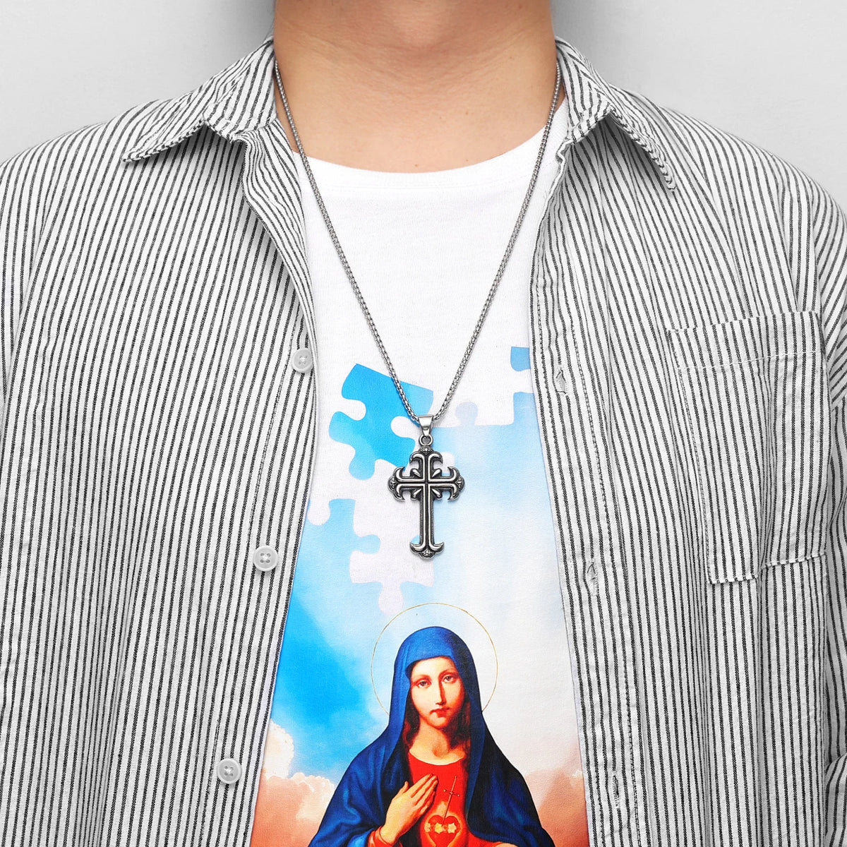 Sanctum Carved Cross Necklace