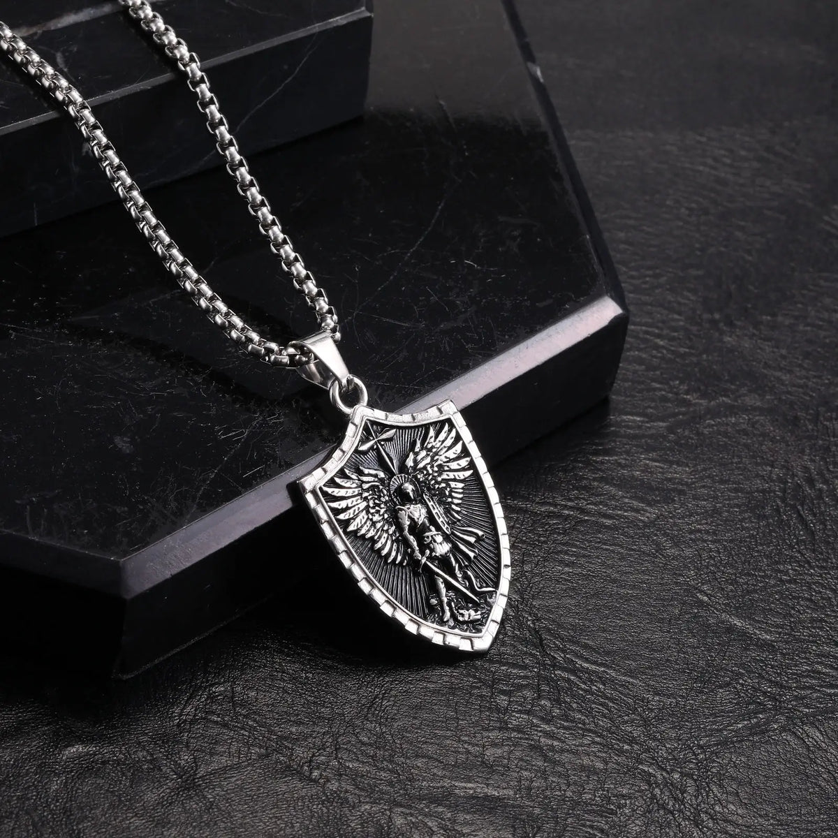 Bulwark Saint Michael Shield Necklace