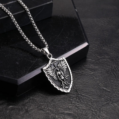 Bulwark Saint Michael Shield Necklace