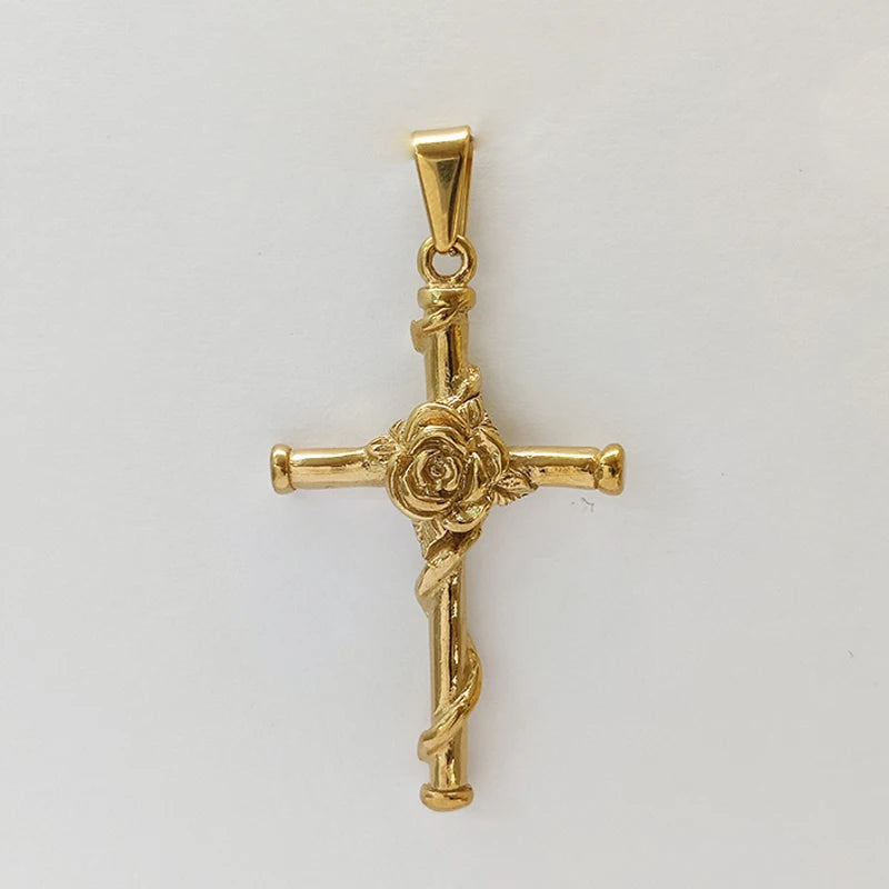 Briar Rose Cross Necklace