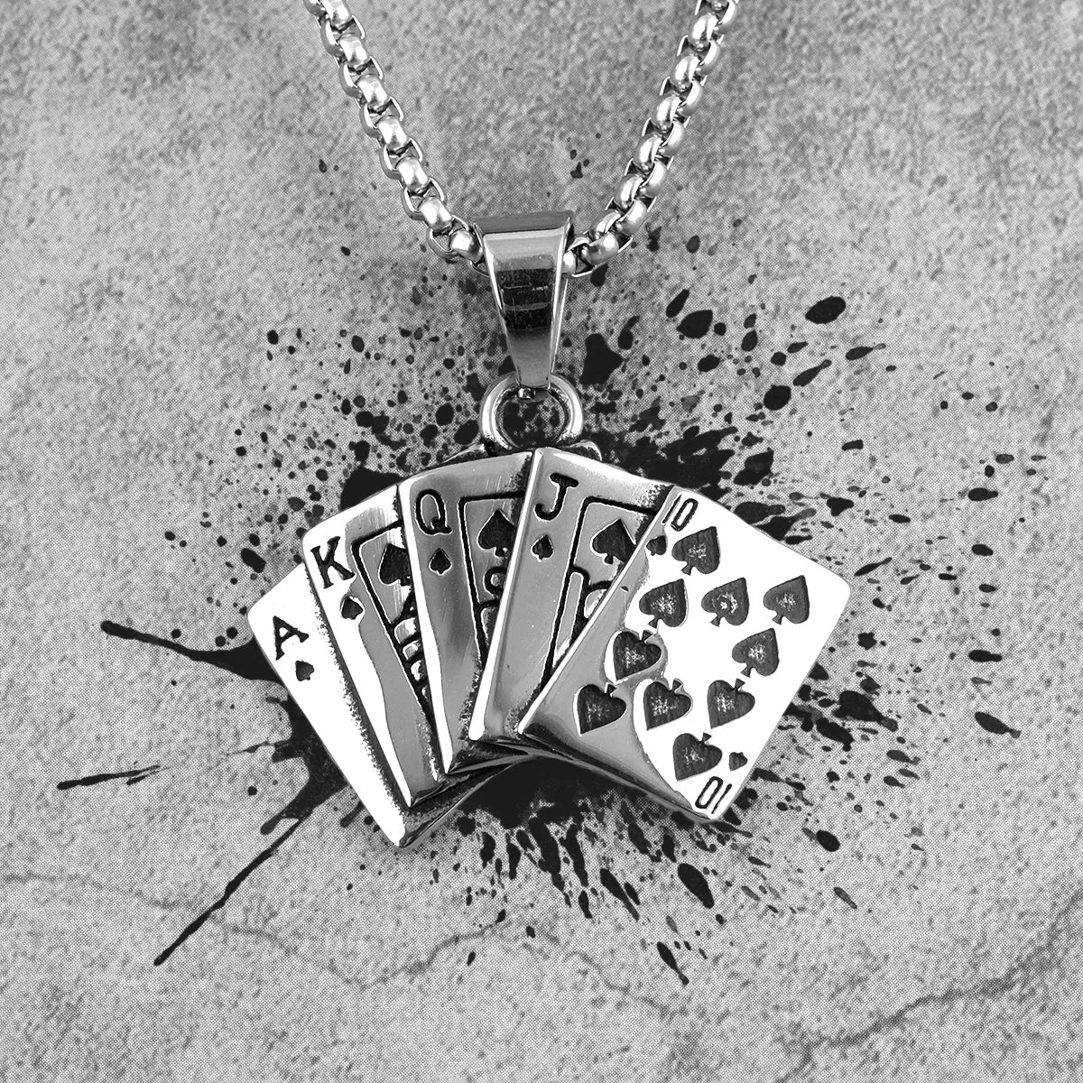 Royal Flush Pendant Necklace