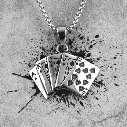 Royal Flush Pendant Necklace