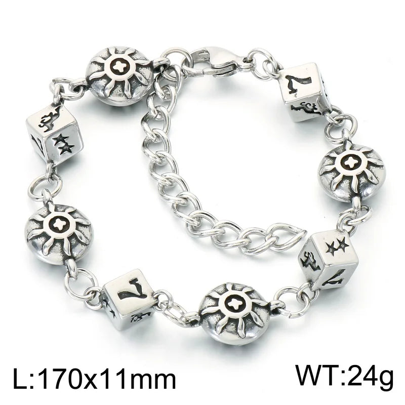 Wager Rose and Dice Charm Bracelet