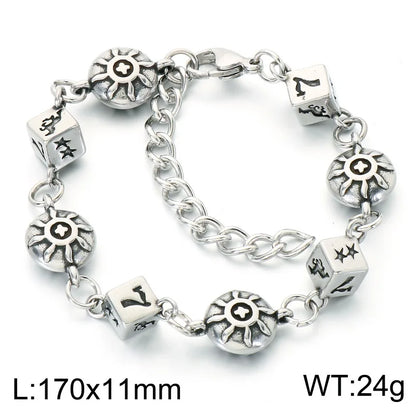 Wager Rose and Dice Charm Bracelet