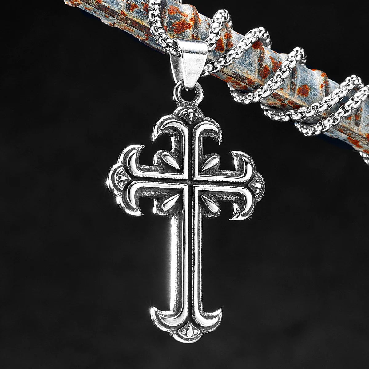 Sanctum Carved Cross Necklace