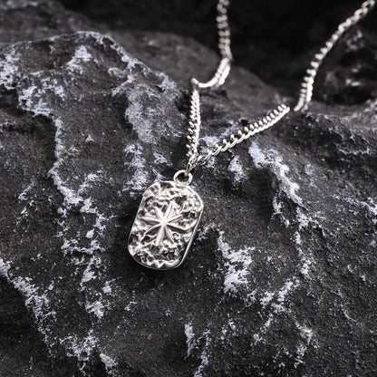 Northstar Hammered Dog Tag Necklace