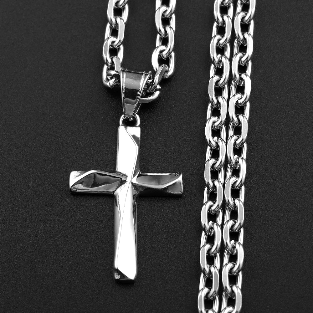 Sanctuary Oval Link Cross Necklace