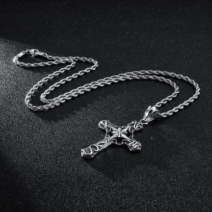 Penitent Twist Chain Cross Necklace