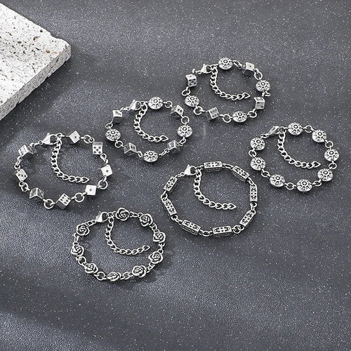 Wager Rose and Dice Charm Bracelet