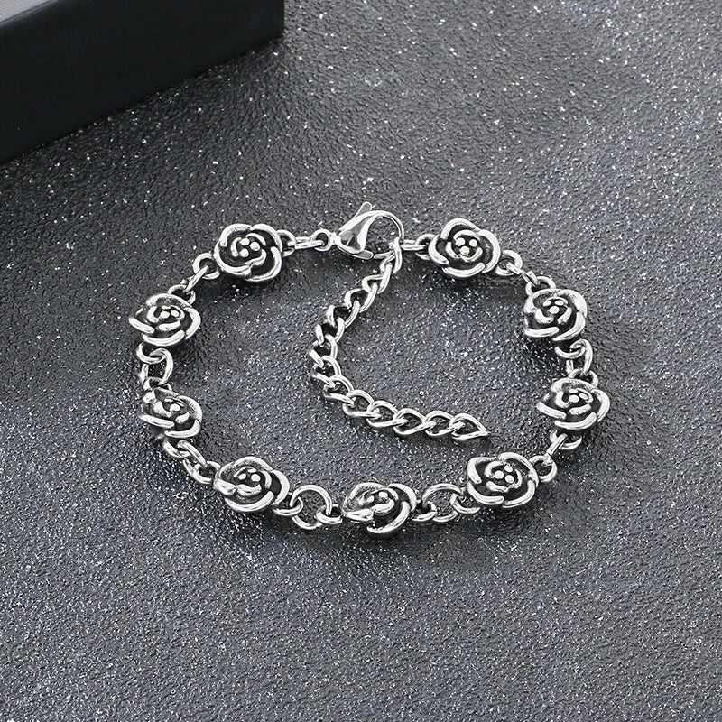 Wager Rose and Dice Charm Bracelet