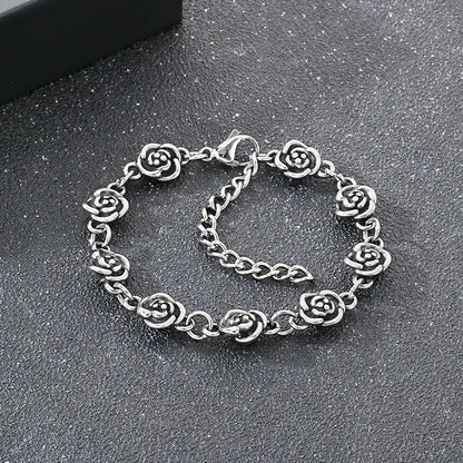 Wager Rose and Dice Charm Bracelet