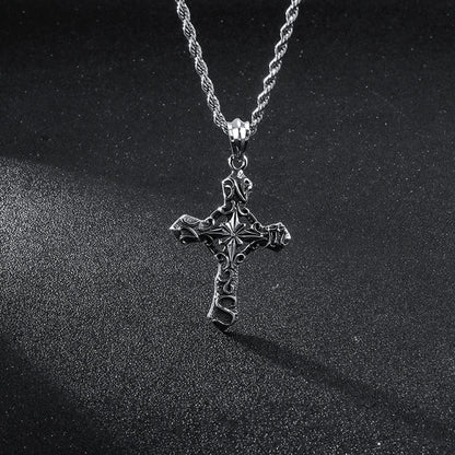 Penitent Twist Chain Cross Necklace