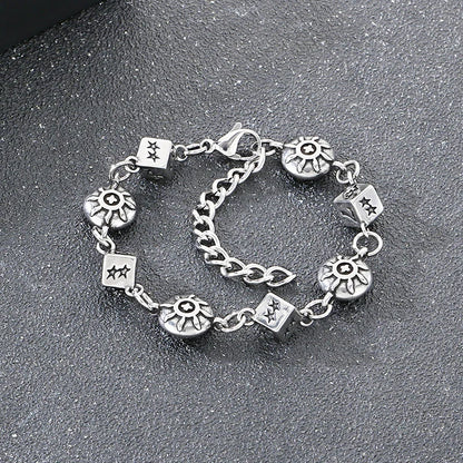 Wager Rose and Dice Charm Bracelet