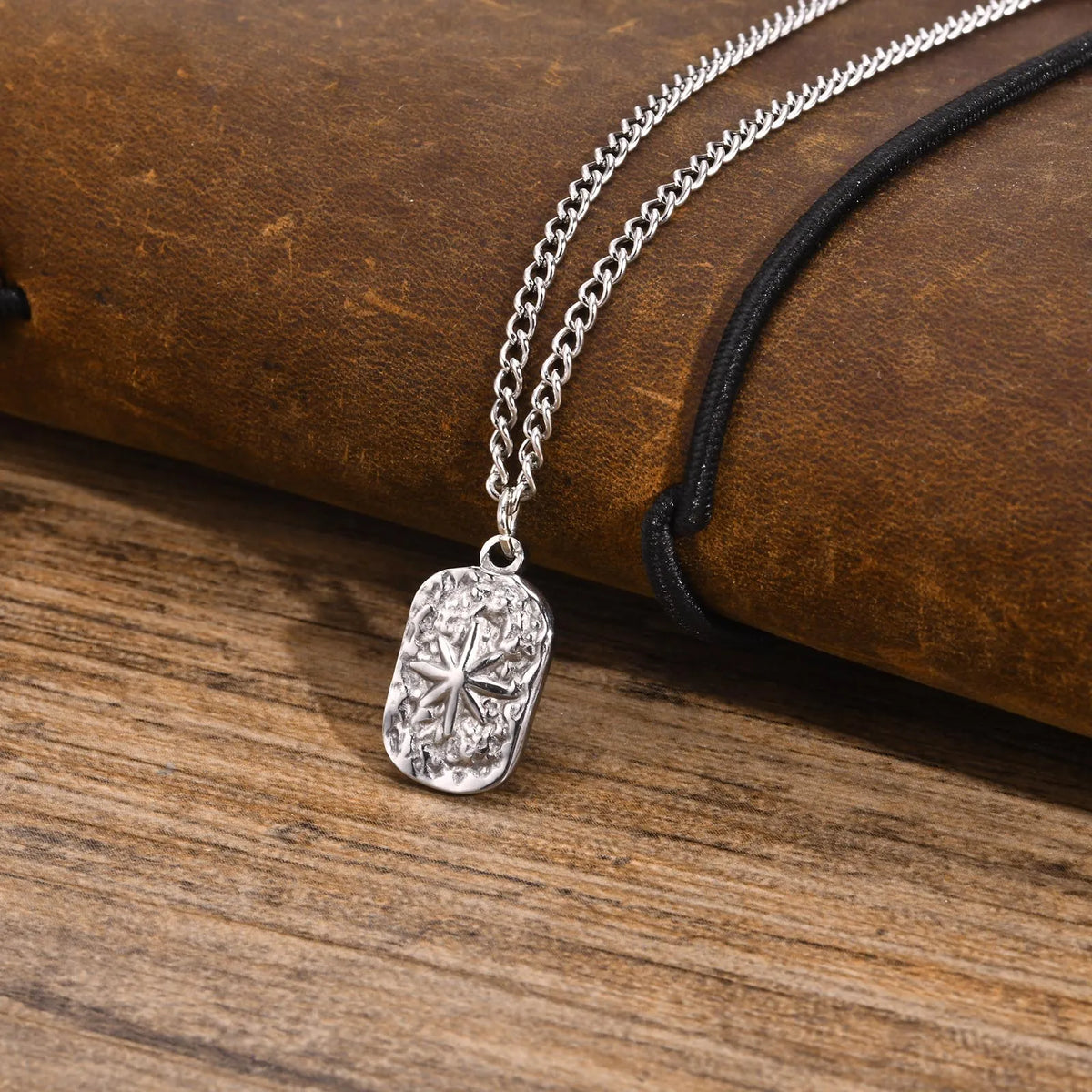 Northstar Hammered Dog Tag Necklace